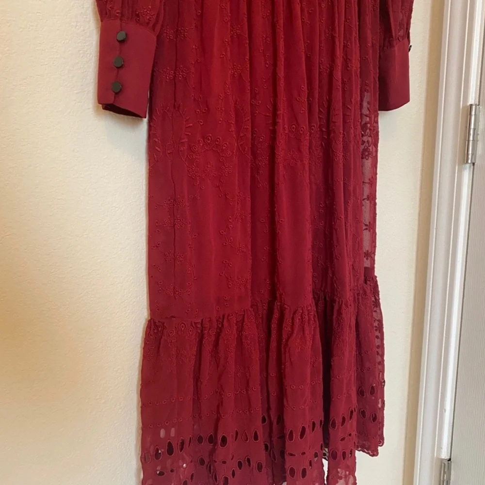 Midi red dress - Picture 2 of 7